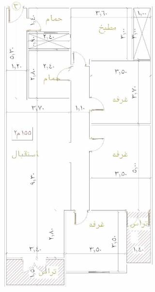 شقه 155 متر بشارع باريس الرئيسى