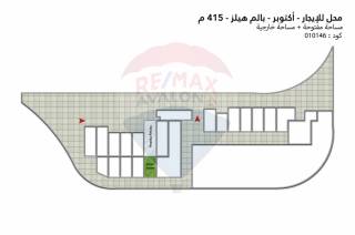 محل للايجار 415 متر اكتوبر هيل تاون مول بالم هيلز