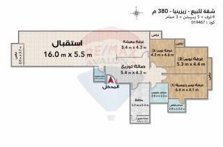 شقة للبيع 380 متر زيزينا على الترام مباشر