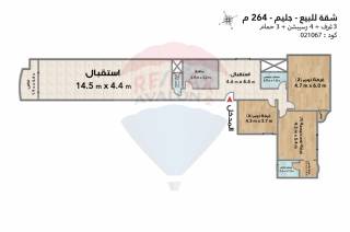 شقة للبيع 264 متر جليم ش رسمي باشا