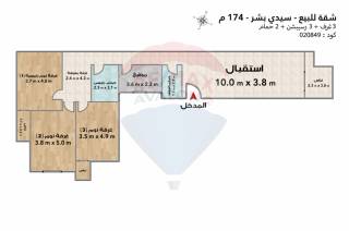 شقة مرخصة للبيع 174 متر سيدي بشر ش العيسوي الرئيسي