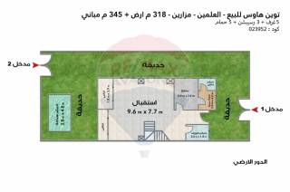 توين هاوس للبيع العلمين مزارين سيتي ايدج 345 م