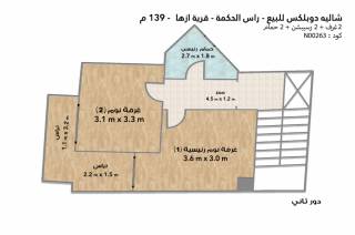شاليه دوبلكس للبيع ازها راس الحكمة 139 م