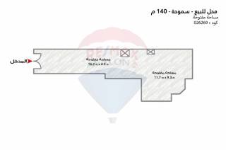 محل للبيع 140 متر سموحة متفرع من مصطفي كامل