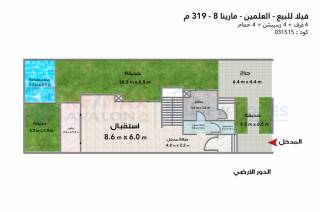 مارينا 7تالت صف من البحيره الرمليه خطواط من البحر